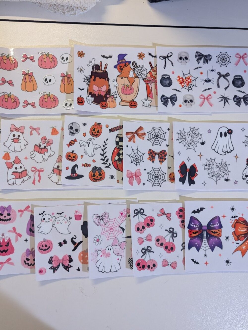 Set of 15 Halloween UV DTF Cup Wraps, Transfer Stickers for Glass Tumblers